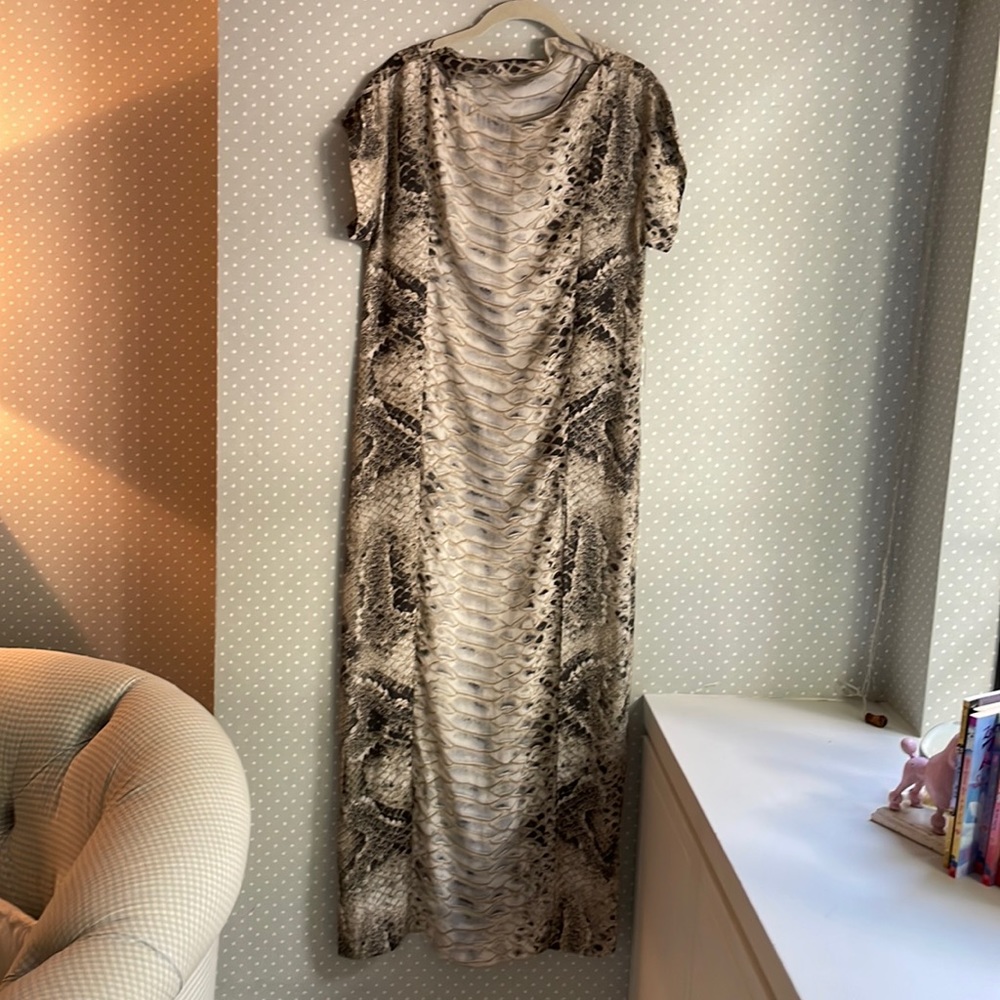Zara long dress with side slit.